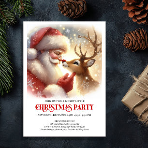 Classic Santa Rudolph Holiday Party Invitation
