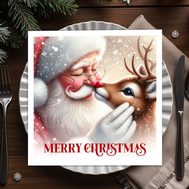 Classic Santa Rudolph Xmas Celebration Napkins (Classic Santa Rudolph Xmas Celebration Napkins)