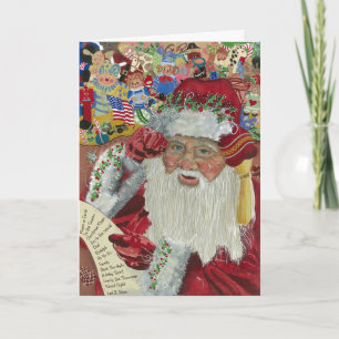 Classic Santa White Inside Checking It Twice Holiday Card