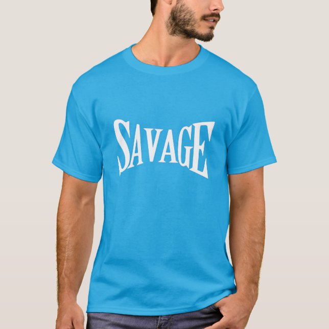 Classic SAVAGE Bold White Print Men’s T-Shirt  (Front)