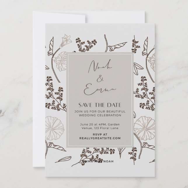 Classic Save the Date Invitation (Front)