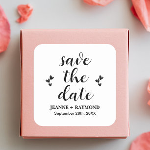 Classic Save The Date Wedding Announcement  Square Sticker