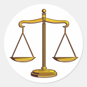 Classic Scales of Justice   Law Office Round Sticker