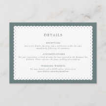 Classic Scalloped Edge Wedding Enclosure Card
