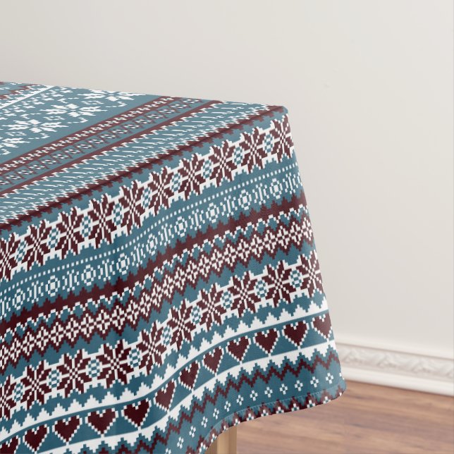 Classic Scandinavian Christmas Sweater Pattern Tablecloth (In Situ)