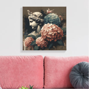 Classic Scene with gipsum statue Canvas Print