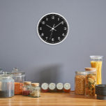 Classic School Bold Numbers Black and White Wall Clock<br><div class="desc">Classic looking clock,  adjust the colours of the lines and background,  as well as the font.</div>