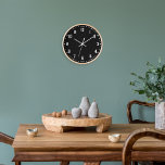 Classic School Bold Numbers Black Wall Clock<br><div class="desc">Classic looking clock,  adjust the colours of the lines and background,  as well as the font.</div>