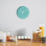 Classic School Mint Teal Clock<br><div class="desc">Classic looking clock,  adjust the colours of the lines and background,  as well as the font.</div>