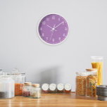 Classic School Purple Clock<br><div class="desc">Classic looking clock,  adjust the colours of the lines and background,  as well as the font.</div>