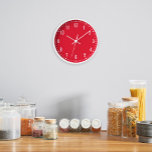 Classic School Red Clock<br><div class="desc">Classic looking clock,  adjust the colours of the lines and background,  as well as the font.</div>