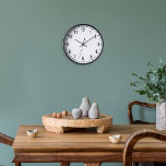 Classic School Wall Clock<br><div class="desc">Classic looking clock,  adjust the colours of the lines and background,  as well as the font.</div>