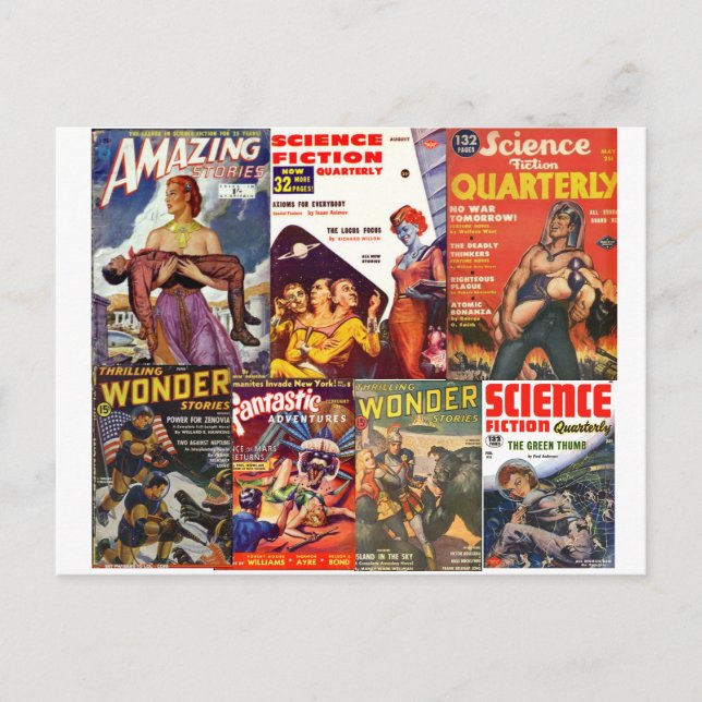 Classic science fiction mix postcard (Front)