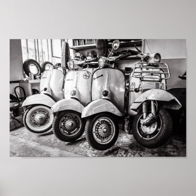 Classic Scooter Poster | Paris France (Front)