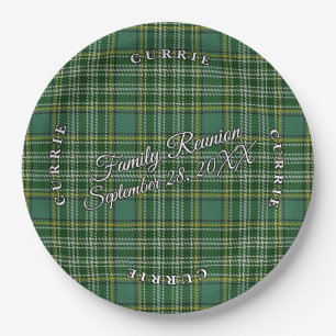 Classic Scots Clan Currie Tartan Event Paper Plate