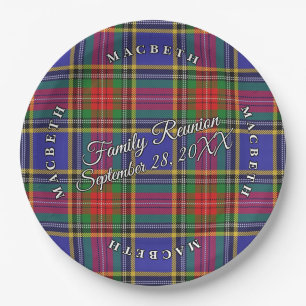 Classic Scots Clan MacBeth Tartan Event Paper Plate