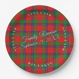 Classic Scots Clan Sinclair Tartan Event Paper Plate