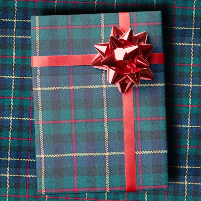 Classic Scottish Hunter Green & Navy Clan Tartan Wrapping Paper (Creator Uploaded)