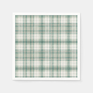 Classic Scottish Sage Green Tartan Plaid Pattern Napkin