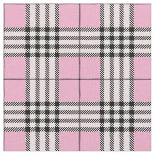 Classic Scottish Tartan Pattern Pink Fabric