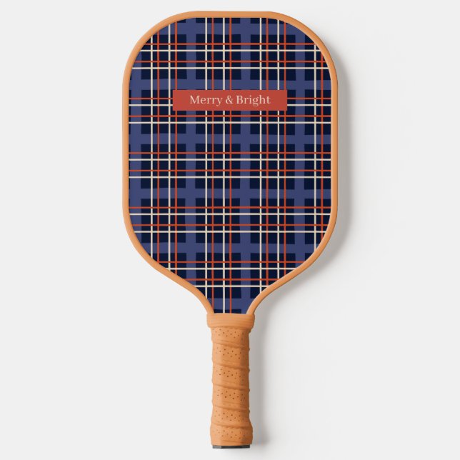 Classic Scottish Tartan Plaid Custom Name Pickleball Paddle (Front)