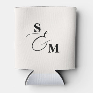 Classic Script Ampersand Modern Wedding Can Cooler