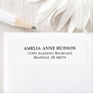 Classic Script Black & White Return Address