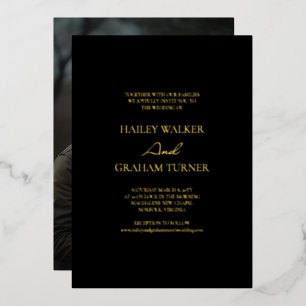 Classic Script Calligraphy Black Photo Wedding