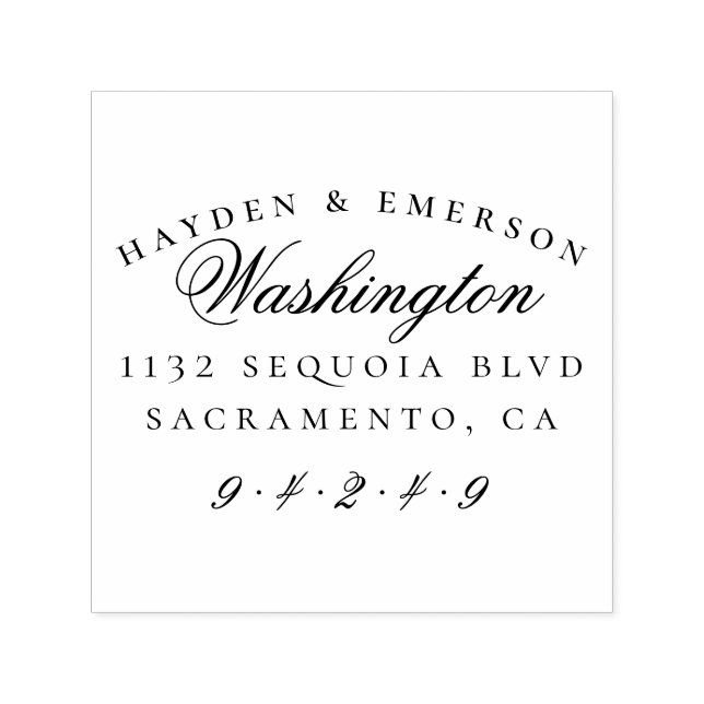 Classic Script | Couple's Wedding Return Address Self-inking Stamp (Design)