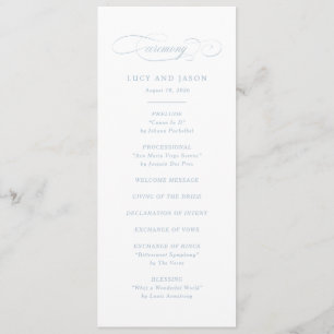 Classic Script Elegance Wedding Ceremony Programme