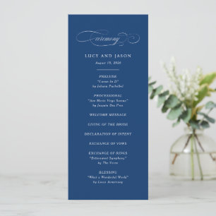 Classic Script Elegance Wedding Ceremony Programme