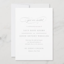 Classic Script Elegance Wedding Invitation