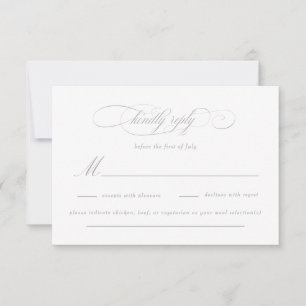 Classic Script Elegance Wedding RSVP Card