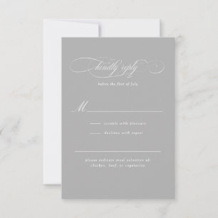 Classic Script Elegance Wedding RSVP Card