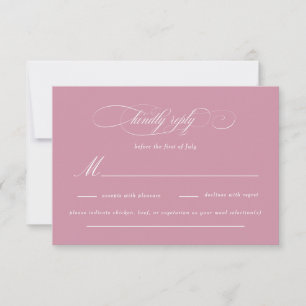 Classic Script Elegance Wedding RSVP Card