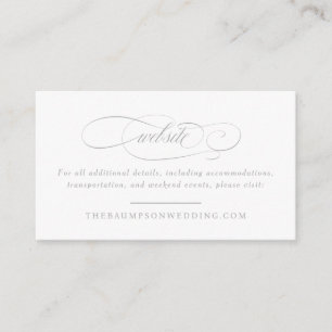 Classic Script Elegance Wedding Small Website Enclosure Card