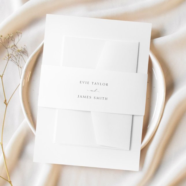 Classic Script Elegant Minimalist Wedding Invitation Belly Band (Creator Uploaded)