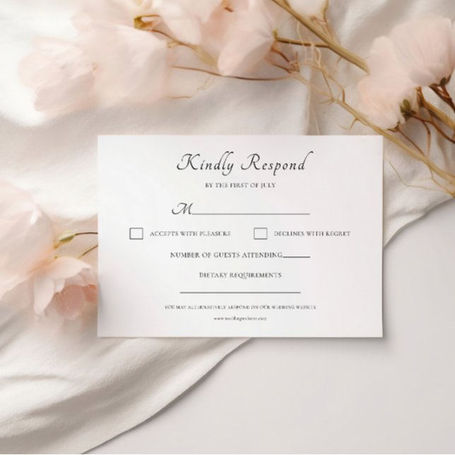 Classic Script Elegant Modern Wedding RSVP Card (Creator Uploaded)