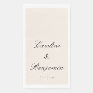 Classic Script Elegant Wedding Custom Name Ivory Napkin