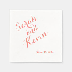 Classic Script Elegant Wedding Paper Napkins
