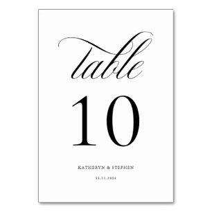 Classic Script Elegant Wedding Table Number 10