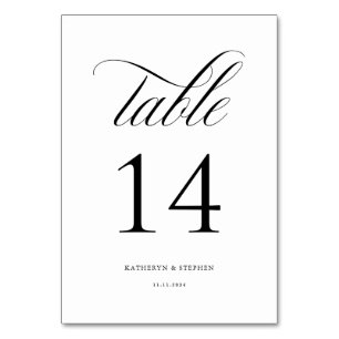 Classic Script Elegant Wedding Table Number 14