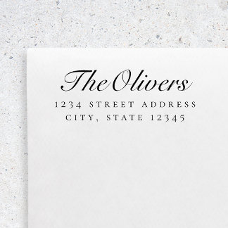 Classic Script Family Name Return Address Self-inking Stamp