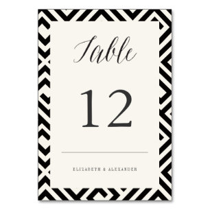 Classic Script Geometric Wedding Table Number Card