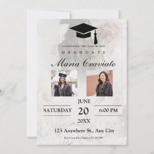 Classic Script Gold Photo Graduation Invitation