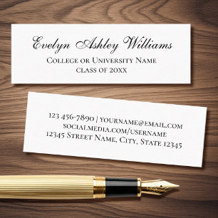 Classic Script Graduate Name Insert Contact Card