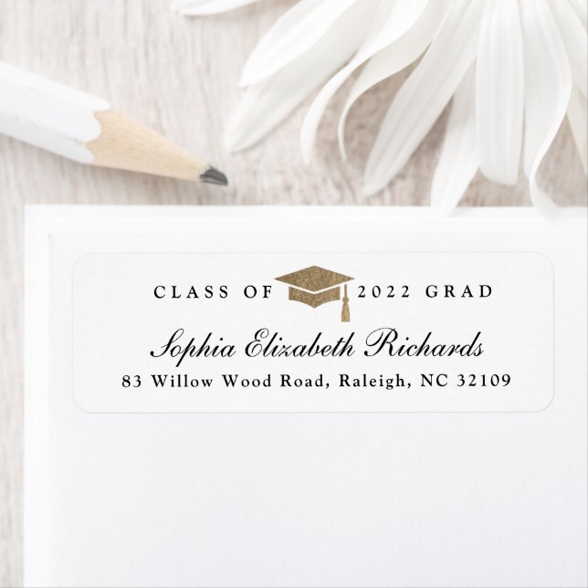 Classic Script Graduation Return Address Label (Insitu)