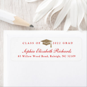 Classic Script Graduation Return Address Label
