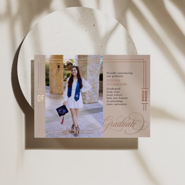 Classic Script Graduation  Taupe & Rose Gold (Creator Uploaded)