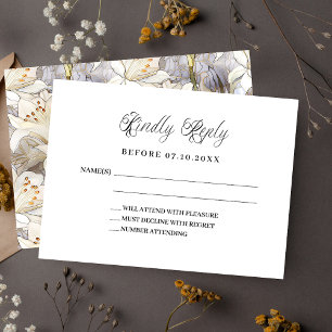 Classic script lilies wedding response RSVP Card